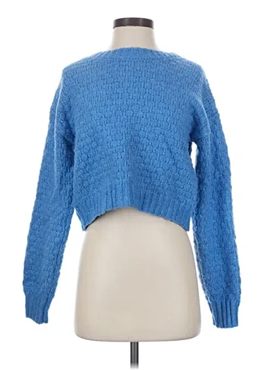 Pre-owned Pink Rose Pullover Sweater In Blue