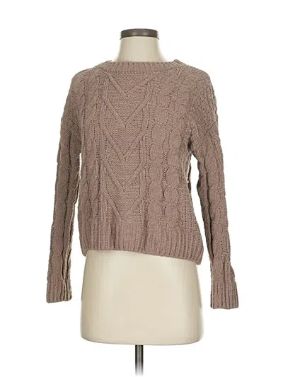 Pre-owned Pink Rose Pullover Sweater In Brown