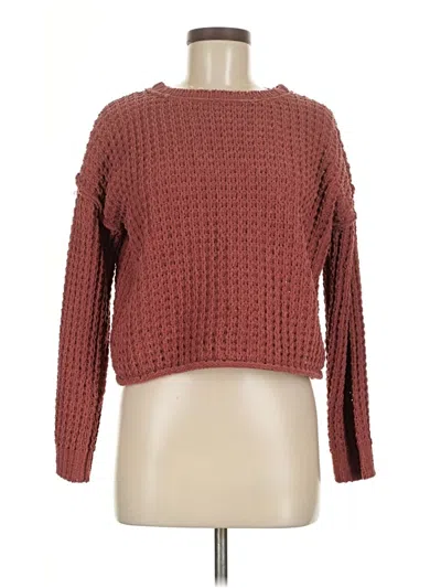 Pre-owned Pink Rose Pullover Sweater In Brown
