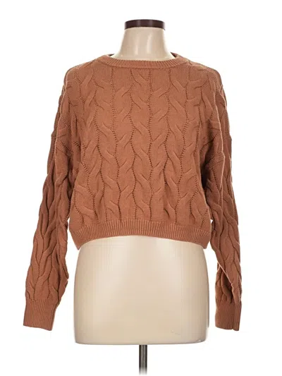 Pre-owned Pink Rose Pullover Sweater In Brown