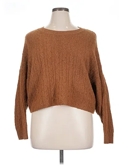 Pre-owned Pink Rose Pullover Sweater In Brown