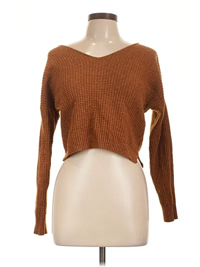 Pre-owned Pink Rose Pullover Sweater In Brown