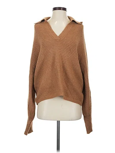 Pre-owned Pink Rose Pullover Sweater In Brown