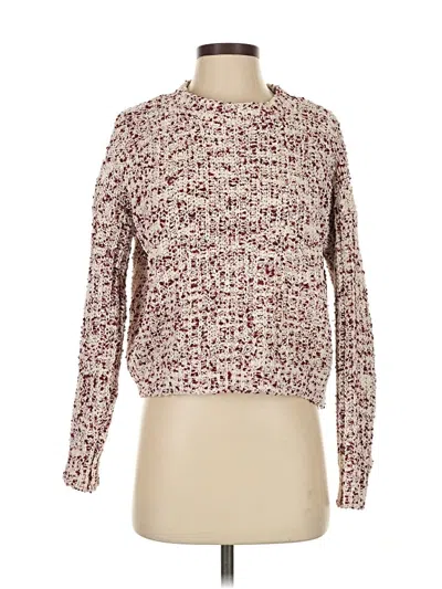 Pre-owned Pink Rose Pullover Sweater In Burgundy