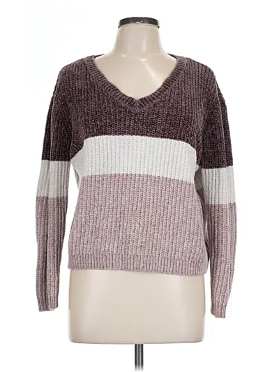 Pre-owned Pink Rose Pullover Sweater In Burgundy