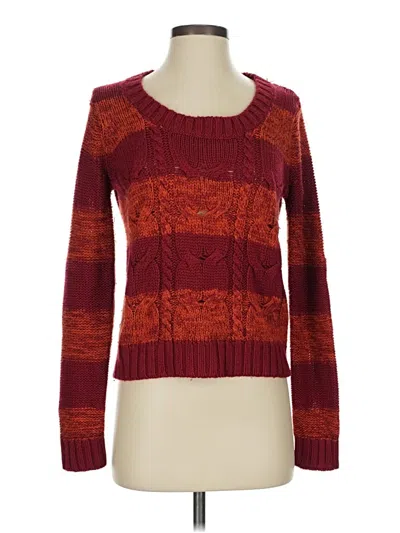 Pre-owned Pink Rose Pullover Sweater In Burgundy