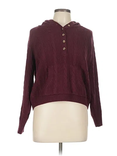 Pre-owned Pink Rose Pullover Sweater In Burgundy