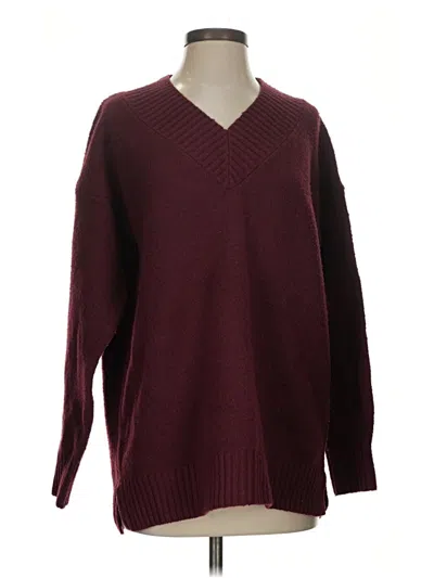 Pre-owned Pink Rose Pullover Sweater In Burgundy