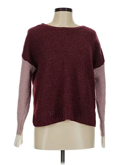 Pre-owned Pink Rose Pullover Sweater In Burgundy