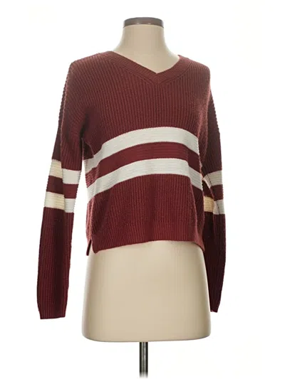 Pre-owned Pink Rose Pullover Sweater In Burgundy