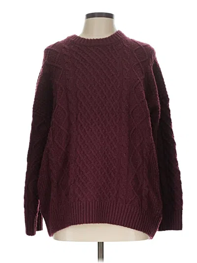 Pre-owned Pink Rose Pullover Sweater In Burgundy