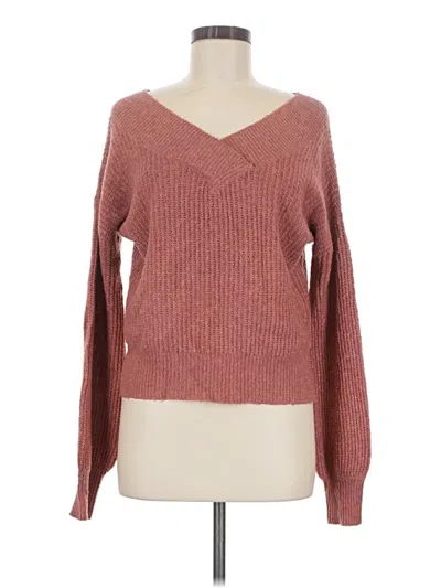 Pre-owned Pink Rose Pullover Sweater In Burgundy