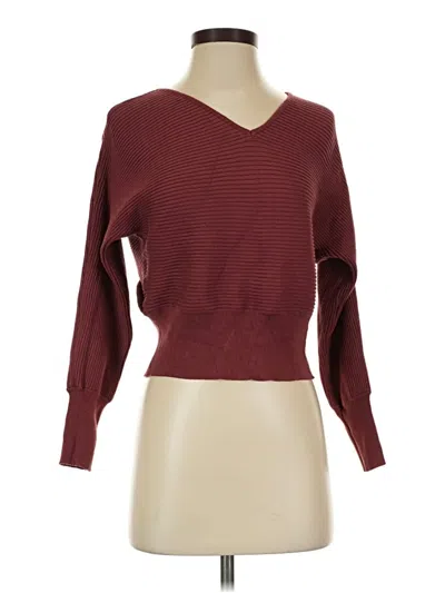 Pre-owned Pink Rose Pullover Sweater In Burgundy