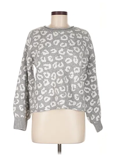 Pre-owned Pink Rose Pullover Sweater In Gray