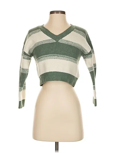 Pre-owned Pink Rose Pullover Sweater In Green