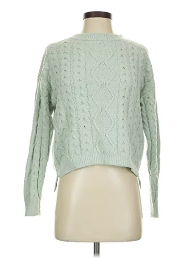 Pre-owned Pink Rose Pullover Sweater In Green