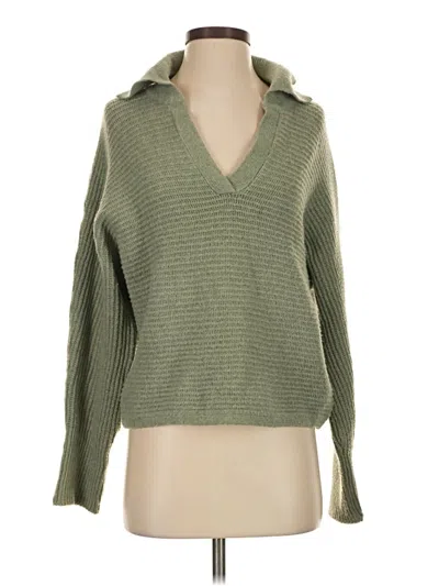 Pre-owned Pink Rose Pullover Sweater In Green