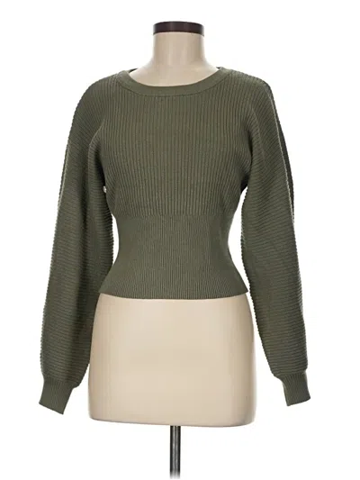 Pre-owned Pink Rose Pullover Sweater In Green