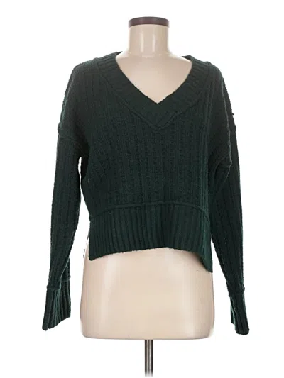 Pre-owned Pink Rose Pullover Sweater In Green