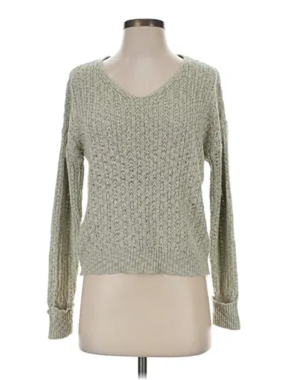 Pre-owned Pink Rose Pullover Sweater In Green