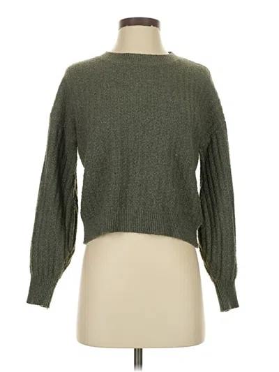 Pre-owned Pink Rose Pullover Sweater In Green