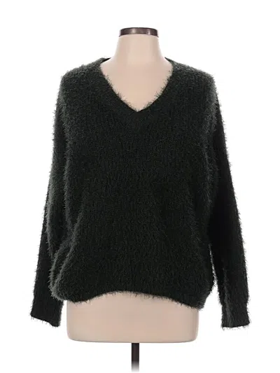 Pre-owned Pink Rose Pullover Sweater In Green