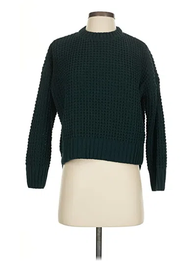 Pre-owned Pink Rose Pullover Sweater In Green