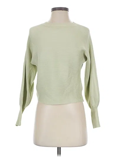 Pre-owned Pink Rose Pullover Sweater In Green