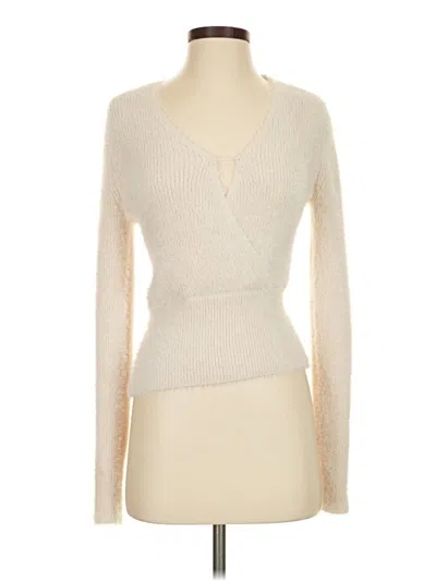 Pre-owned Pink Rose Pullover Sweater In Ivory