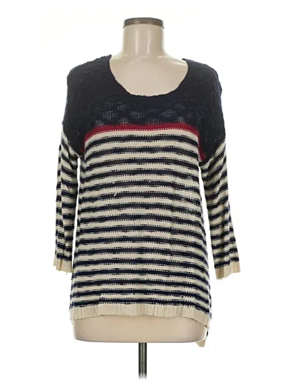 Pre-owned Pink Rose Pullover Sweater In Ivory