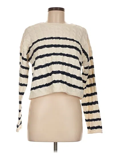 Pre-owned Pink Rose Pullover Sweater In Ivory