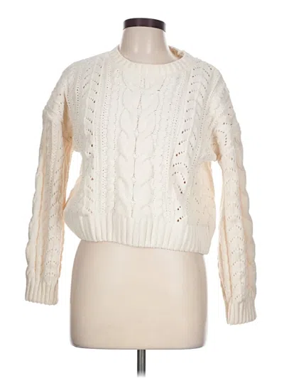 Pre-owned Pink Rose Pullover Sweater In Ivory