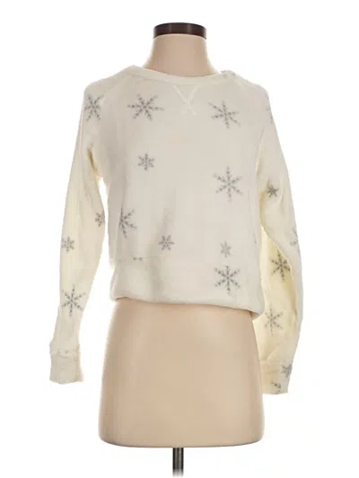 Pre-owned Pink Rose Pullover Sweater In Ivory