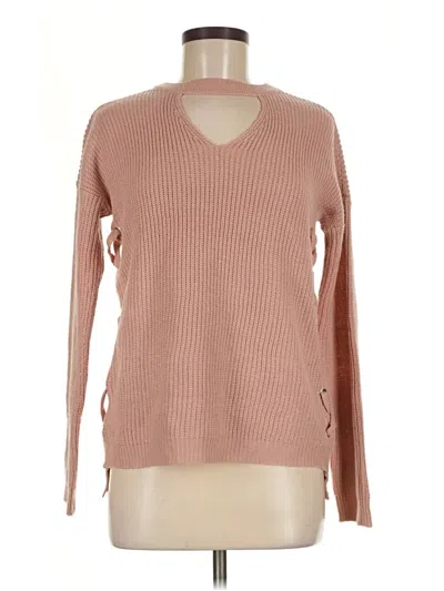 Pre-owned Pink Rose Pullover Sweater In Pink
