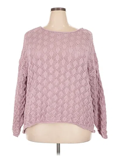 Pre-owned Pink Rose Pullover Sweater In Pink