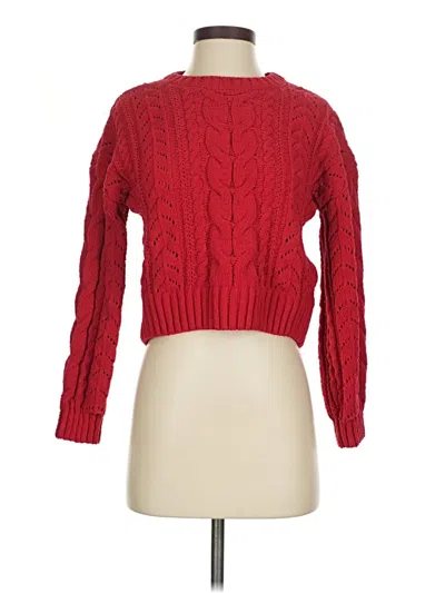 Pre-owned Pink Rose Pullover Sweater In Red