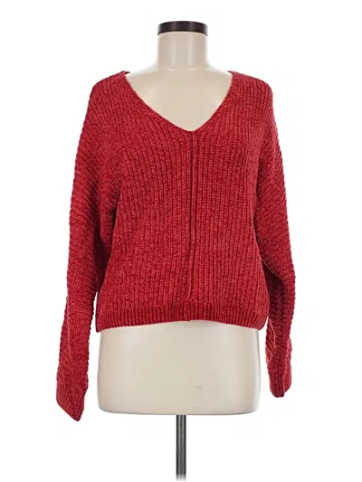 Pre-owned Pink Rose Pullover Sweater In Red