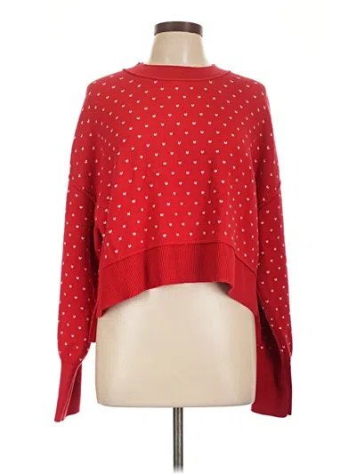 Pre-owned Pink Rose Pullover Sweater In Red