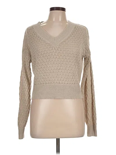 Pre-owned Pink Rose Pullover Sweater In Tan