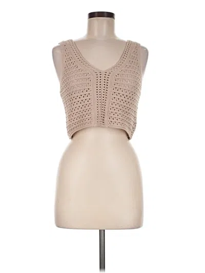 Pre-owned Pink Rose Pullover Sweater In Tan