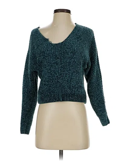 Pre-owned Pink Rose Pullover Sweater In Teal