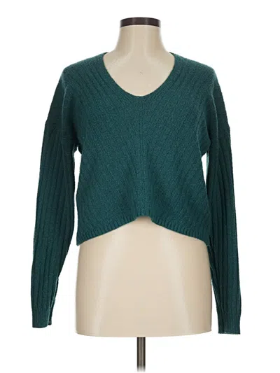 Pre-owned Pink Rose Pullover Sweater In Teal