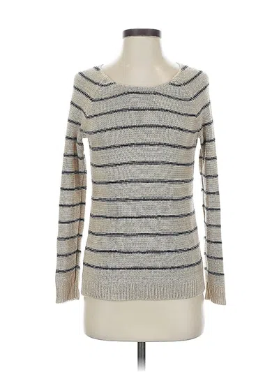 Pre-owned Pink Rose Pullover Sweater In White