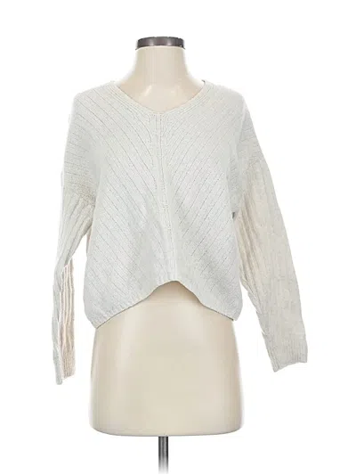 Pre-owned Pink Rose Pullover Sweater In White