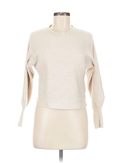 Pre-owned Pink Rose Pullover Sweater In White