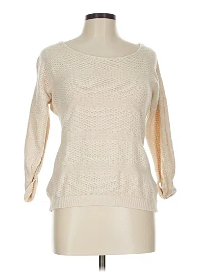 Pre-owned Pink Rose Pullover Sweater In White