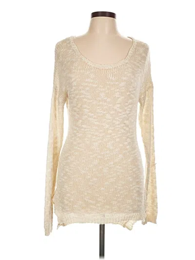 Pre-owned Pink Rose Pullover Sweater In White