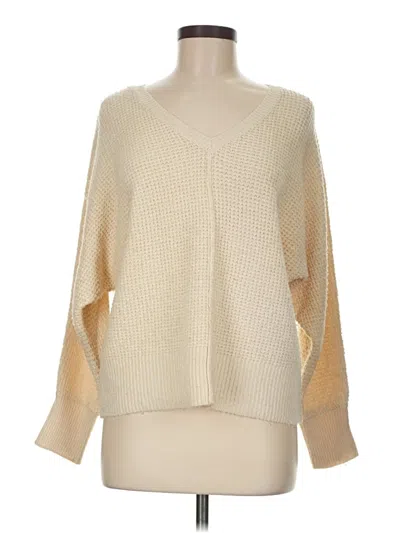 Pre-owned Pink Rose Pullover Sweater In White