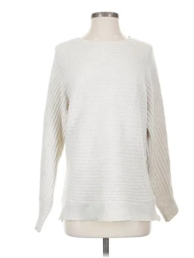 Pre-owned Pink Rose Pullover Sweater In White