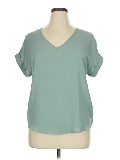 Pre-owned Pink Rose Short Sleeve Blouse In Blue